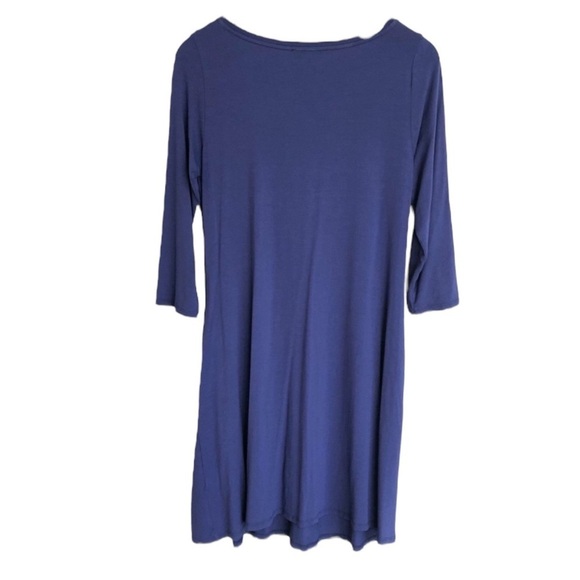 🌺EILEEN FISHER Navy Blue Flowy T-shirt Dress Size PETITE Medium🌺 - Picture 2 of 4